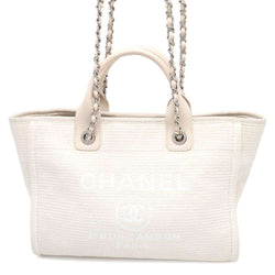 CHANEL Sac Tote Deauville à Chaîne Ivory