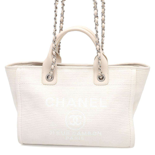CHANEL Sac Tote Deauville à Chaîne Ivory