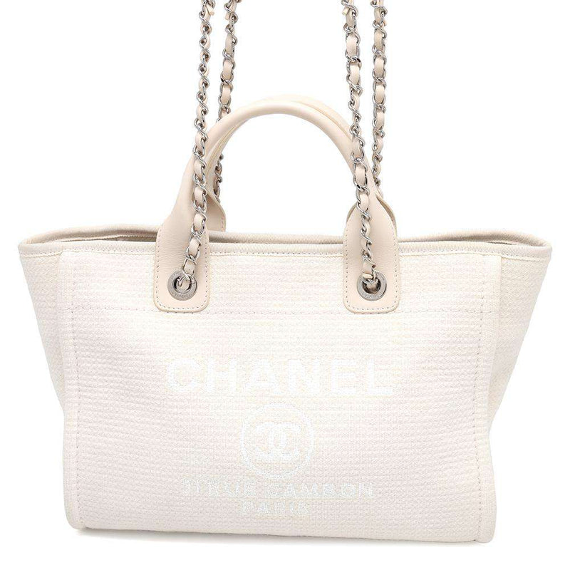 CHANEL Sac Tote Deauville à Chaîne Ivory