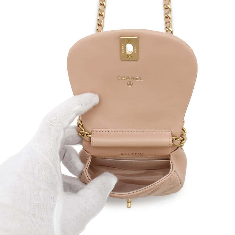 CHANEL Sac d'Épaule Mini Chaîne Matelassé